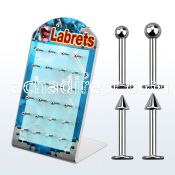 brlbbcn board of 316l steel labret with 3mm balls cones