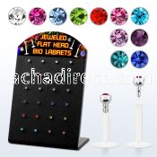 brlbim bioflex labret w push in 2 5mm flat crystal head