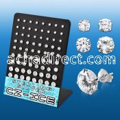 brmrdz2 silver earring stud with prong set round cz stone