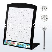 brnbpmc board w silver nose bones w mix prongset clear crystals