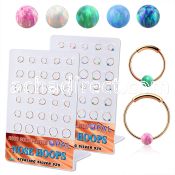 brnhm47 board rose gold silver endless nose hoop w 3mm opal ball