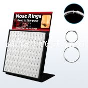 brnhmx6 display of 925 sterling silver seamless nose hoops