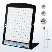 brnypmc7 board w unbend nose studs w prong set mix clear crystals