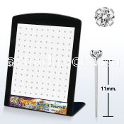 brnyzc silver bend it yourself nose stud with prong clear cz