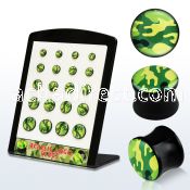 brpg119 board w double flared plug with green camouflage