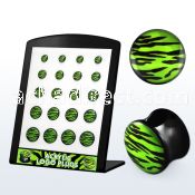 brpg129 board w double acrylic flared plug with zebra stripes