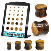brpg142 board w 24 pcs of double flared tiger eye plugs