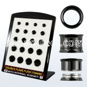 brpg149b board w pvd 316l dual flared flesh tunnel w screwfit