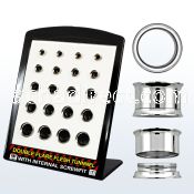 brpg149c board w 316l double flared flesh tunnel w screw fit