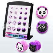 brpg167 board of acrylic double flared plug with cat panda logo