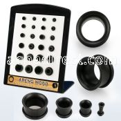 brpg212 display 24 pcs of areng wood single flare flesh tunnel