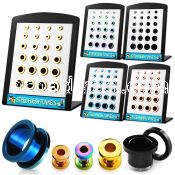 brpg6 board of pvd plated 316l steel scewfit flesh tunnel