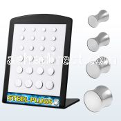 brpg83 display board of high polished 316l steel plugs