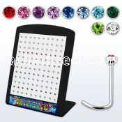 brs115 316l steel nose screw w bezel crystalic half ball top