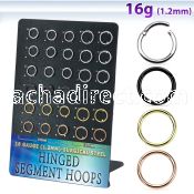 brsegh25 pvd plated 316l steel hinged segment rings 30pcs