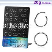 brsegh3 board w 30 316l steel hinged segment ring 20g