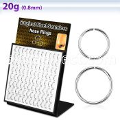 brsel1 board with 96 pcs of 316l steel seamless nose rings