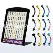brte anodized 316l steel eyebrow banana w cone bezel ball