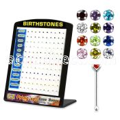 brzbt silver nose bone with round prong set cz birthstones