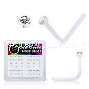 bxa27 clear acrylic nose stud with 1 5mm clear crystal top