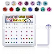 bxa39 box w 120 bio  flex nose studs w 2.5mm crystals