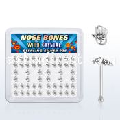 bxhdc box w 52 silver nose bones w hand shaped tops w crystals