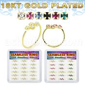 bxnhmx2 18k gold plated silver seamless nose ring 22g 18pcs