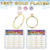 bxnhmx3g 18k gold plated silver seamless nose ring 22g 18pcs