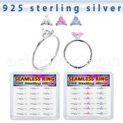 bxnhmx6 silver seamless nose ring 22g triangle color 18pcs