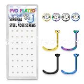 bxns9 anodized 316l steel nose screw with clear crystal top