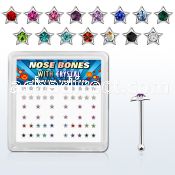 bxsr2m silver nose bone with small crystalic star shaped top