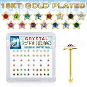 bxsr2mg 18k gold plated silver nose bones color star