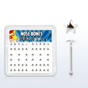 bxvsar box w silver nose bones with plain star shaped tops