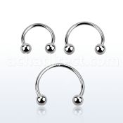 cb20b 316l steel circular barbell with two 3mm ball