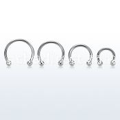 cbeb25 316l steel circular barbell with two 2 5mm balls