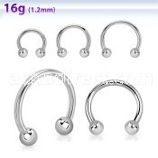 cbeb 316l steel circular barbell with two 3mm balls