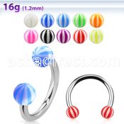 cbebe 316l steel circular barbell with 3mm acrylic beach ball