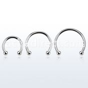 cbebl xxl 316l steel circular barbell, 16g w two 3mm balls