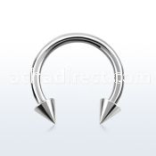 cbecn25 316l steel circular barbell with two 2 5mm cones