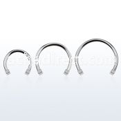 cbedi3l xxl 316l steel circular barbell, 16g w two 3mm dices