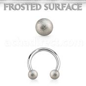 cbefo3 316l steel circular barbell w 2 3mm frosted steel balls