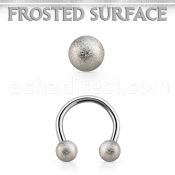 cbefo4 316l steel circular barbell w 2 4mm frosted steel balls