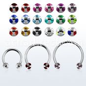 cbemj4l xxl steel circular barbell 16g 4mm steel multijewel ball