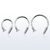 cbescwl xxl steel circular barbell, 16g w cross screw top