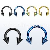 cbetcn4 anodized 316l steel circular barbell with 4mm cone