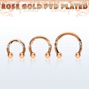 cbettb25 rose gold steel circular barbell w 2 2.5mm balls