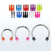 cbevdi4l xxl steel circular barbell, 16g w 4mm uv dices