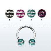 cbfr6d 316l steel circular barbell w tri line ball ball