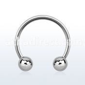 cbg 316l steel circular barbell with two 5mm balls