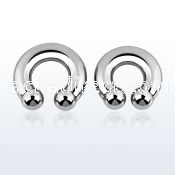 cbr00 316l steel 10mm circular barbell with threaded 12mm ball